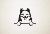 IJslandse hond - Icelandic Sheepdog - hond met pootjes - M - 60x70cm - Zwart - wanddecoratie