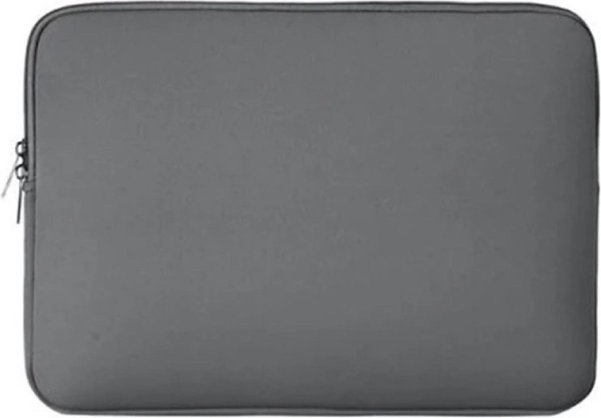 Laptop Sleeve – hoes geschikt voor laptop – 15,6 inch – grijs kleur Schokproof - Dubbele Ritssluiting