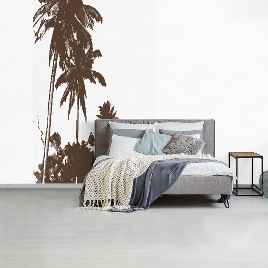 Behang - Fotobehang Palmboom - Lucht - Berg - Breedte 200 cm x hoogte 300 cm