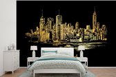 Behang - Fotobehang New York - Skyline - Goud - Breedte 420 cm x hoogte 280 cm