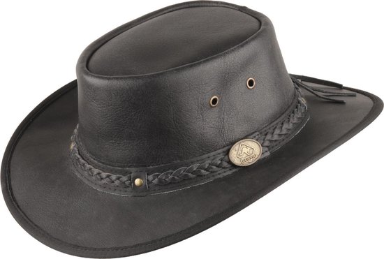 Chapeau en cuir Springbrook noir XXL