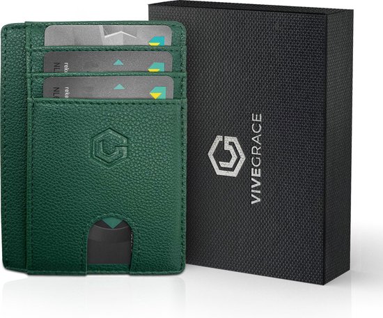 ViveGrace Pasjeshouder - Smart Wallet - Creditcardhouder - Portemonnee met Anti Skim bescherming - Groen