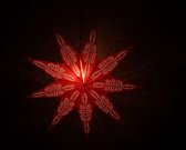 Kerstster met verlichtingsset nr. 57 - Rood - 9 punten - Kerstverlichting - Kerstdecoratie - Ø 60 cm - Kerst