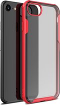 Voor iPhone SE 2020 vierhoekige schokbestendige TPU + pc-beschermhoes (rood)