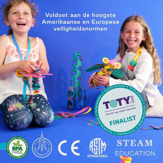 Clixo Crew 30 stuks set (blauw/groen)- flexibel magnetisch speelgoed– combinatie van origami en bouwspeelgoed-montessori speelgoed- educatief speelgoed- speelgoed 4,5,6,7,8 jaar jongens en meisjes