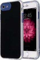 Voor iPhone SE 2020/8/7 Fine Hole Series TPU + acryl anti-fall spiegel telefoon beschermhoes (zwart blauw)