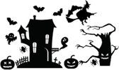 Halloween - Raamsticker - Versiering - Halloweensticker - Feest - Spooky - Eng - Sticker met uitbreidingsset