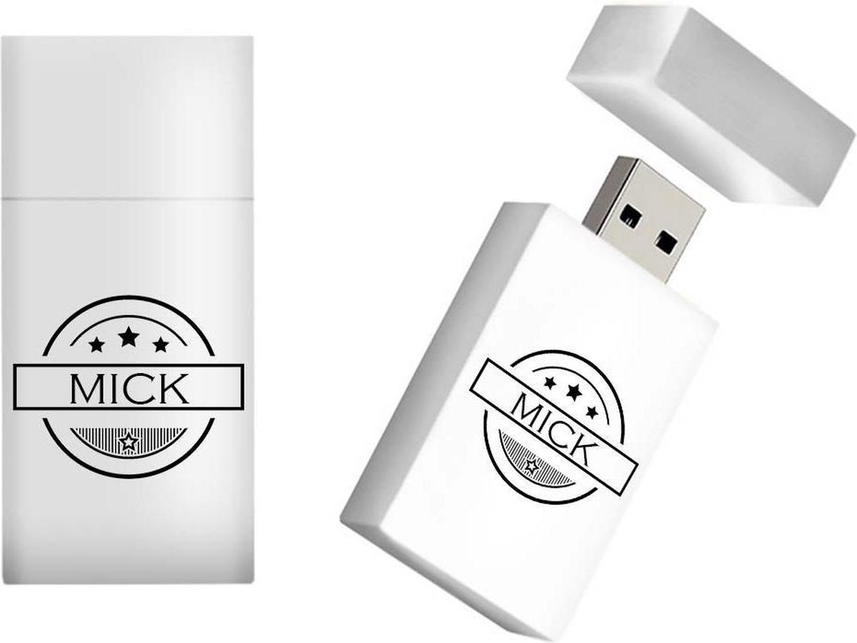 MICK naam kado verjaardagscadeau cadeau usb stick 16GB - naam cadeau, gefeliciteerd cadeau