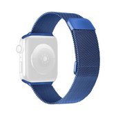 Dubbele Sectie Milanese Magnetische Elasticiteit Vervangende Band Horlogeband Voor Apple Watch Series 6 & SE & 5 & 4 40mm/3 & 2 & 1 38mm (Blauw)