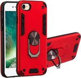 Voor iPhone SE 2020/8/7 2 in 1 Armor Series PC + TPU beschermhoes met ringhouder (rood)