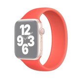Voor Apple Watch Series 6 & SE & 5 & 4 40 mm / 3 & 2 & 1 38 mm Effen kleur elastische siliconen vervangende polsband horlogeband, maat: M 143 mm (roze oranje)