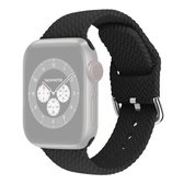 Gevlochten siliconen vervangende horlogebanden met gesp voor Apple Watch Series 6 & SE & 5 & 4 44 mm / 3 & 2 & 1 42 mm (zwart)
