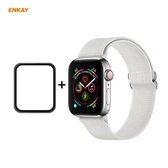 Voor Apple Watch Series 6/5/4 / SE 40 mm Hat-Prince ENKAY 2-in-1 verstelbare flexibele polyester polshorloge band + volledig scherm volledige lijm PMMA gebogen HD-schermbeschermer (wit)