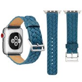 42mm koeienhuid reliÃ«fpatroon lederen horlogebandje (blauw) voor Apple Watch Series 3 & 2 & 1