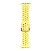 Siliconen vervangende horlogeband voor Apple Watch Series 6 & SE & 5 & 4 44 mm / 3 & 2 & 1 42 mm (geel)