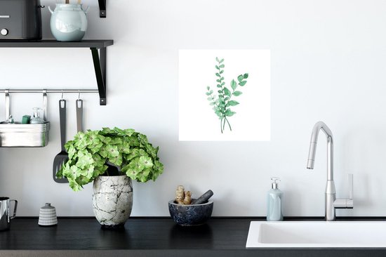 Stickers muraux - Aquarelle - Vert - Wit - 30x30 cm - Feuille adhésive