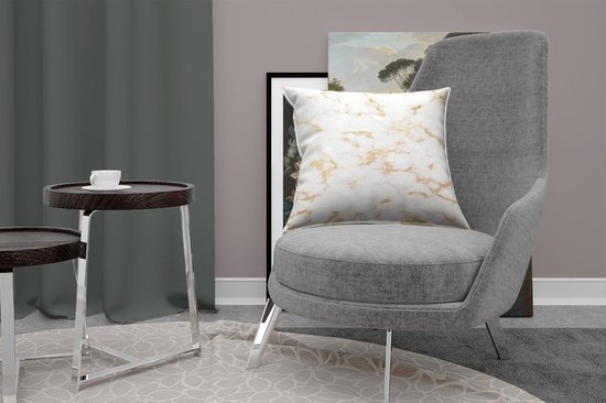 Coussins - Marbre - Wit - Or - 50x50 cm