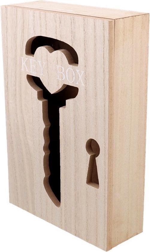Sleutelkast FRANCIS | Naturel Bruin | Hout sleutelkastje voor 6 sleutels | Key Cabinet | Key box