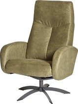 Furn4All® Susan – relaxfauteuil – stof mosgroen – zwart metalen poot