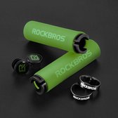 Rockbros - handvatten - Aluminum klemmen - 22.2mm - Inclusief 2 stuurdoppen - Groen/Zwart