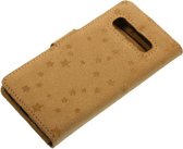 Made-NL vier pasjes (Samsung Galaxy S20) Book case suede Beige goud glitter ster robuuste schijfmagneet