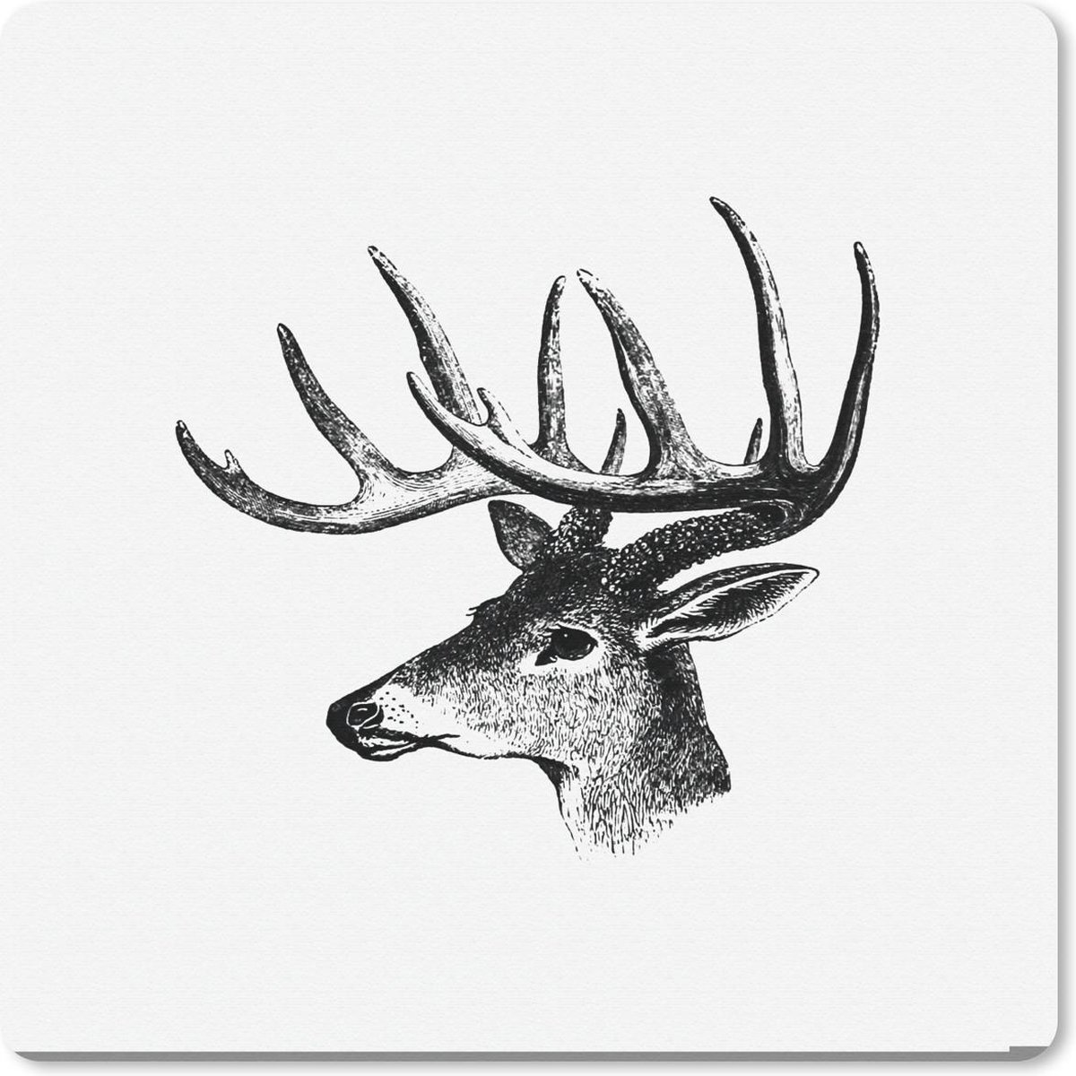 Muismat 30x30 cm - Mousepad Retro - Hert - Dieren - Muismatten