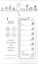 Castelli omleg weekkalender op schild 2022 - A4 formaat weekplanner - twee weken overzicht - 1 week per blad - Wit - Lijntekening