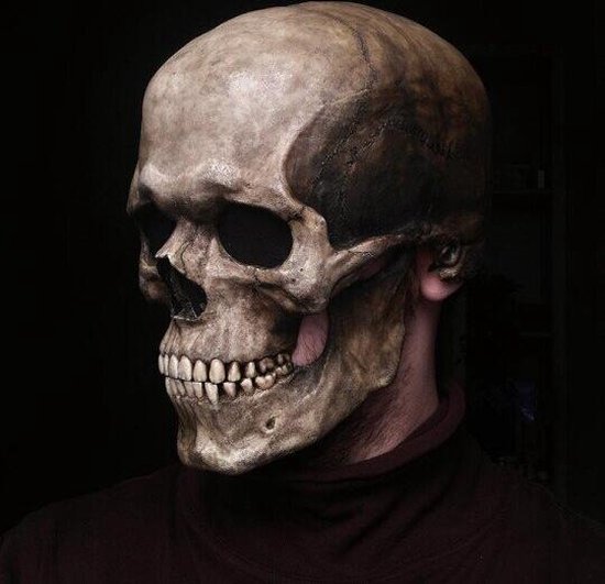 resultaat meesterwerk cassette bewegende kaak halloween masker |skelet masker |Full Head Skull Mask with  Moving |... | bol.com