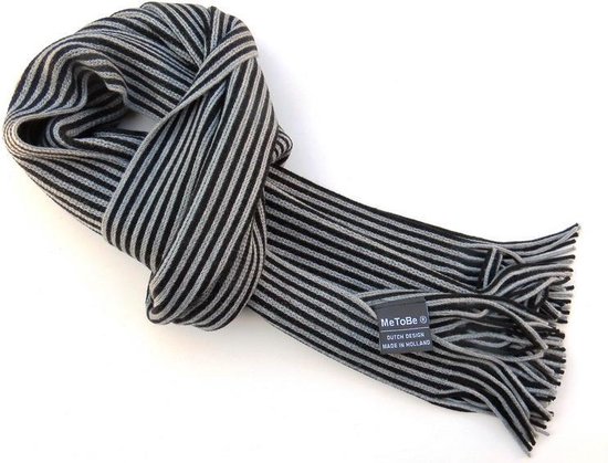 Heren sjaal strepen zwart grijs - 50-50 | Made in Holland | bol.com