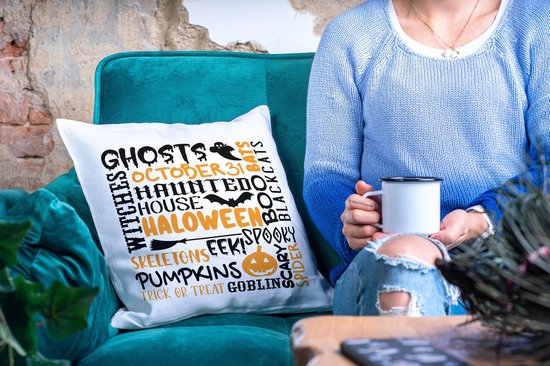 Oreiller d'Halloween : Art Wordle d'Halloween | Décoration Halloween | Cadeaux drôles | Cadeau | Coussin