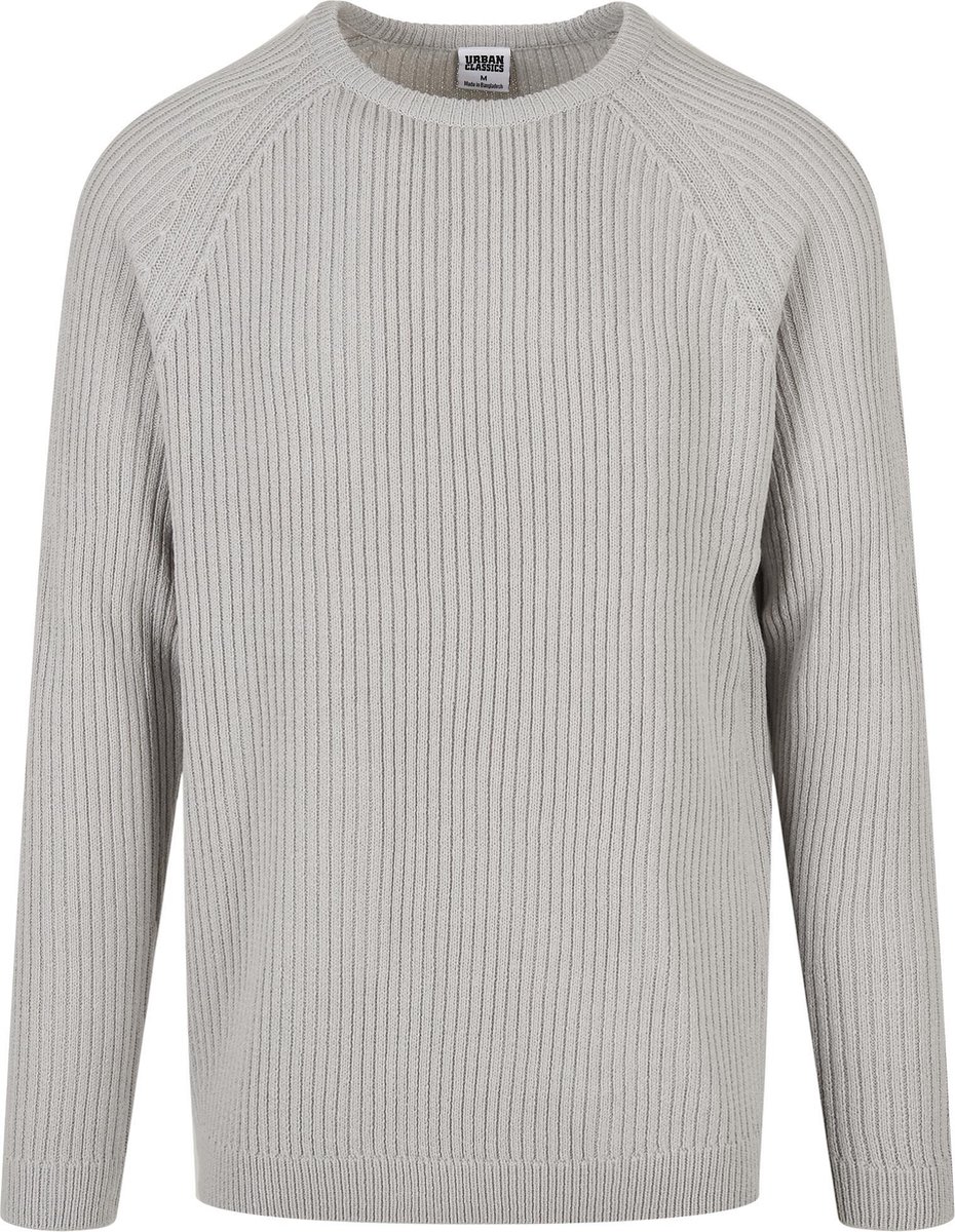Heren Casual Streetwear Urban Nieuw Modern Ribbed Raglan Sweater Light Asphalt