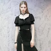 Punk Rave Crop top -XXL- Puffpastry Zwart