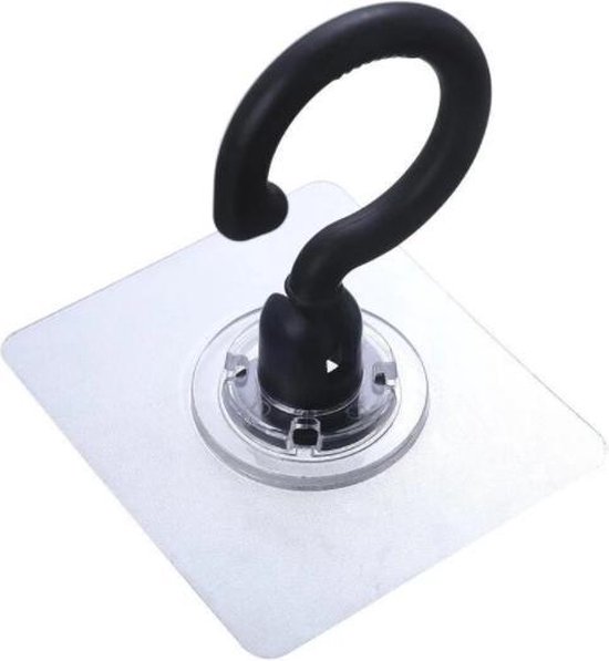 Produits FSW - 2 pièces - Crochet de suspension auto-adhésif - Crochet de plafond - Zwart - Plastique - Crochet - Crochets - Crochets pour vêtements - Crochets muraux - Mur - Crochet pour serviettes - Crochet pour salle de bain - Crochet pour cuisine