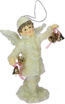 Ornament Angel Boy with Bells 8x6x11,5cm