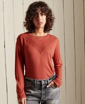 Superdry Dames Jersey Rock top met lange mouwen en kant