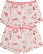 Claesen's Meisjes 2-pack Boxershort- Roze Eekhoorns Print- Maat 140-146