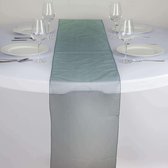 4 Organza tafellopers hunter green - tafel decoratie - tafelloper - organza - groen - trouwen - babyshower