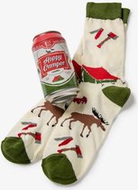 Little Blue House, cadeau voor mannen, grappige sokken,  Beer can socks "Hoppy Camper"