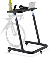bureautafel hoogte verstelbaar - laptoptafel met wielen - 88-125 cm - fietstafel - zwart