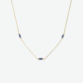 YO&NO - Ketting - Goud - Anker - Lapis - 0,7mm - 42cm - Sieraden vrouw - 14k - 585 Goud
