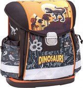 schooltas Dino jongens 32 x 19 x 36 cm oranje/zwart