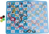 reisspel slangen en ladders 16,5 cm blauw