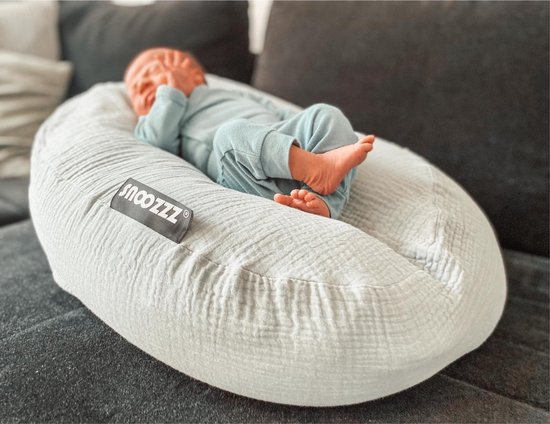 Snoozzz Relaxhoes voor voedingskussen zwangerschapskussen - 100% katoen van zachte Hydrofiel - Stone van SNOO — afbeelding 5