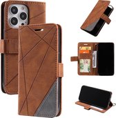 Book Case Apple iPhone 13 Pro Max | Hoogwaardig PU Leren Hoesje | Lederen Wallet Case | Luxe Uitstraling | Telefoonhoesje | Pasjeshouder | Portemonnee | Bruin