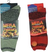Thermo sokken winter - 2 paar (groen+rood)
