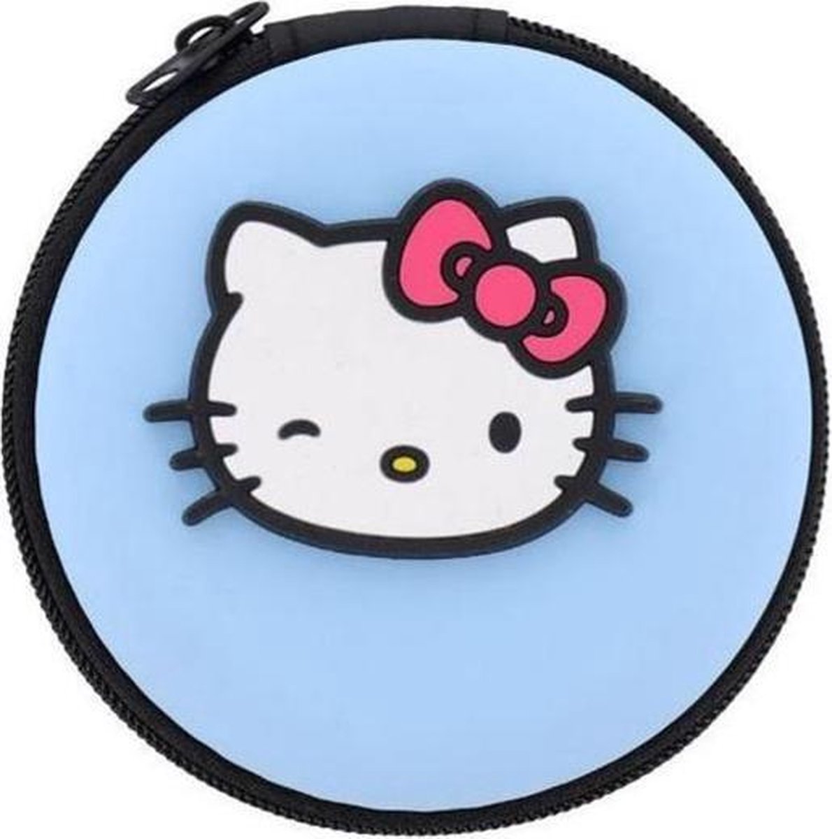 Hello Kitty - Oortjes opberghoesje - Kado - Case - Organizer - Blauw - USB - Rond -