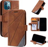 Book Case Apple iPhone 13 Mini | Hoogwaardig PU Leren Hoesje | Lederen Wallet Case | Luxe Uitstraling | Telefoonhoesje | Pasjeshouder | Portemonnee | Bruin