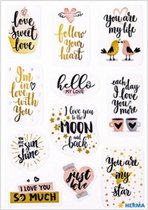 stickers Love meisjes 12 x 8,4 cm folie 11 stuks