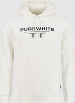Purewhite -  Heren Regular Fit    Hoodie  - Wit - Maat XS