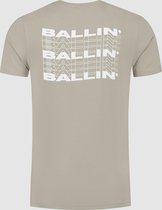Ballin Amsterdam -  Heren Slim Fit   T-shirt  - Bruin - Maat L